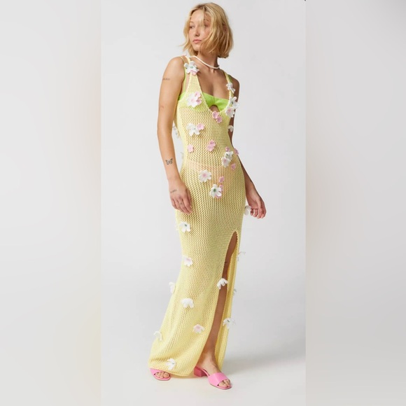 For Love and Lemons Corie Crochet Floral Maxi Dress - Picture 3 of 15